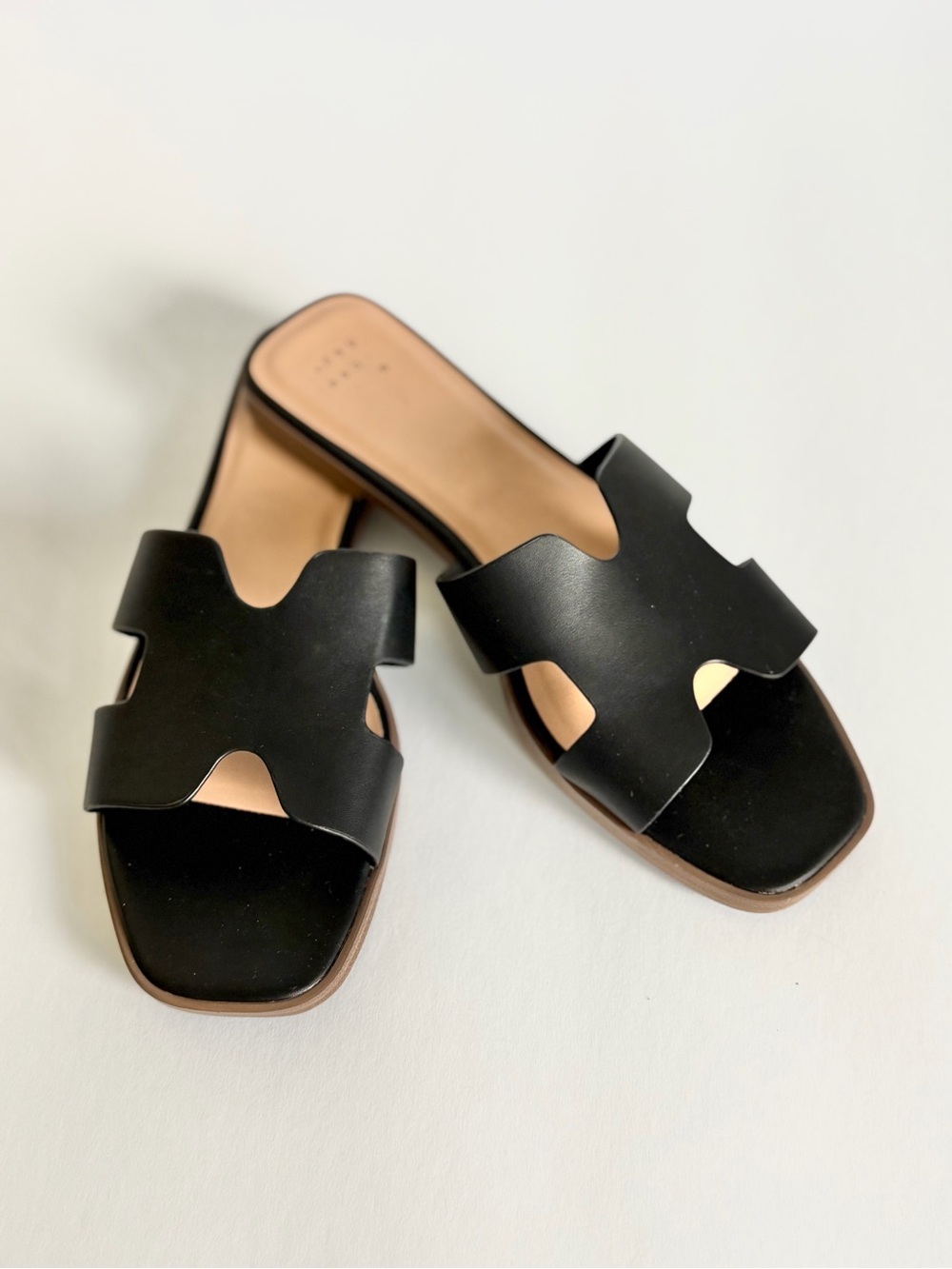 a new day Black Cutout Slide Sandals